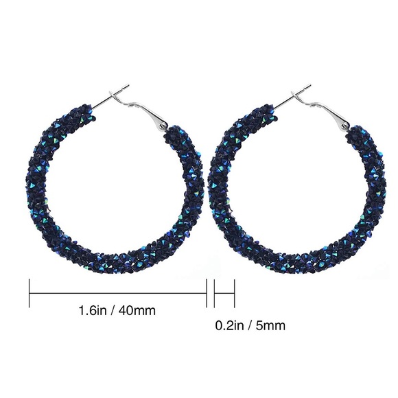 💌 Small Sparkling Rhinestone Hoops - Picture 3 of 6